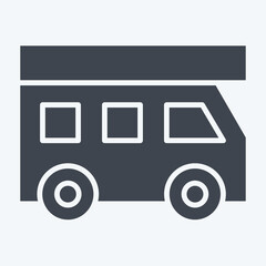 Icon House On Wheels. related to Transport symbol. glyph style. design editable