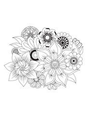 Majestic Spring Flowers Coloring Pages for Adults