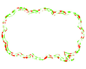 ステンドグラス風吹き出し　三角形模様　細長い雲形