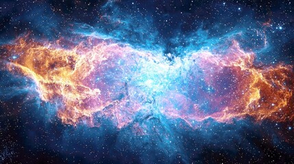 Obraz premium Cosmic Nebula: A Celestial Tapestry of Stars and Gas