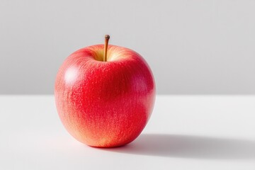 stark minimalistic black and white image showcasing single red placed on pure white table