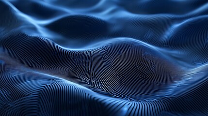 Abstract blue wavy lines background digital texture design modern art graphic illustration 3d dark