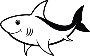 vector illustration of a cartoon shark