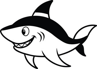 Obraz premium shark cartoon isolated on white background