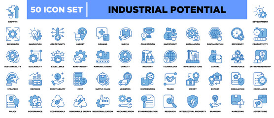 Industrial Potential Iconset Blue White