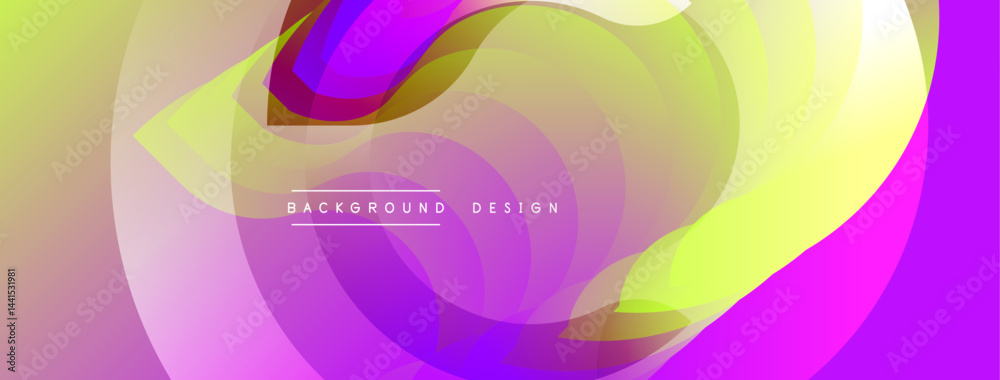 Poster Abstract fluid shapes, vibrant colors blend. Soft gradients create dynamic visual experience. Modern design element for backgrounds.
