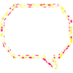 ステンドグラス風吹き出し　三角形模様　角のある八角形