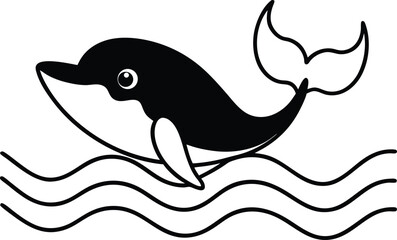 vector illustration of a dolphin