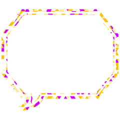 ステンドグラス風吹き出し　三角形模様　角のある八角形