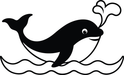 vector illustration of a dolphin