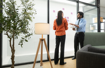 Two young entrepreneurs are on a mission to generate ideas and establish a business project