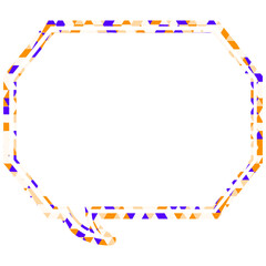 ステンドグラス風吹き出し　三角形模様　角のある八角形