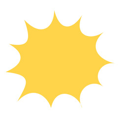 Empty yellow speech bubble. Cartoon starburst text box. Comic chat message balloon pack for poster, label, tag, banner, badge, sticker. Pop art doodle frame or border bundle. Vector illustration