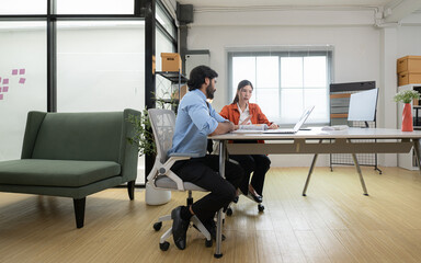 Two young entrepreneurs are on a mission to generate ideas and establish a business project