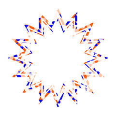ステンドグラス風吹き出し　三角形模様　ギザギザした形