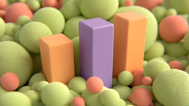 scene with animated graphs ascending through colorful clouds of digital particles