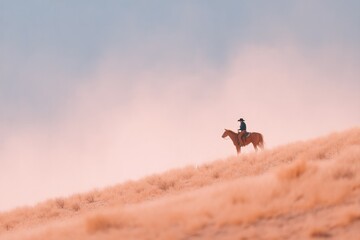 capture lone cowboy momentarily poised on powerful bucking bull conveying raw essence of rodeo