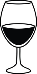 wine glass on white background