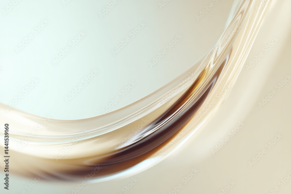 Poster capture minimalist scene of swirling liquid forms emphasizing fluidity and motion with ample copy sp