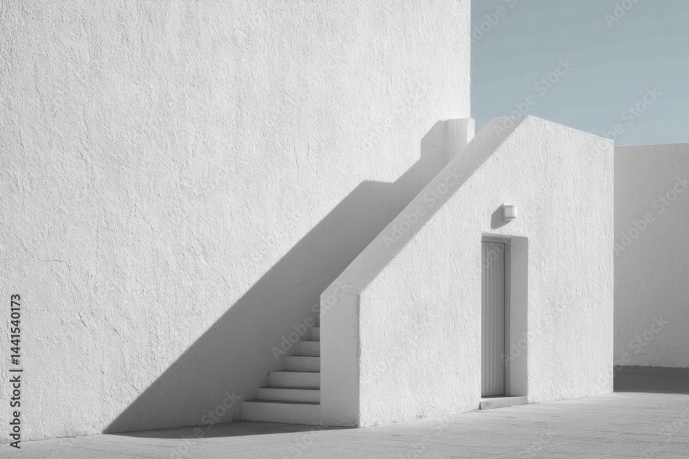Poster capture minimalistic scene highlighting stark contrast between light and shadow ensure ample copy sp