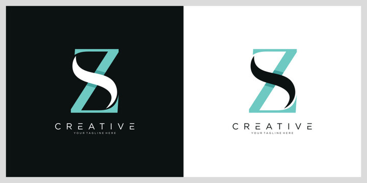 Initial ZS or SZ Logo Design Vector