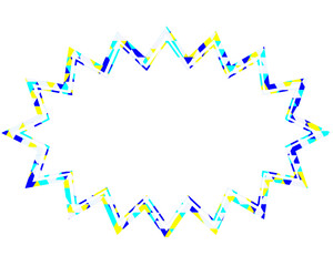 ステンドグラス風吹き出し　三角形模様　細長いギザギザした形