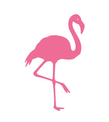Fototapeta premium Pink flamingo silhouette. This image shows a pink flamingo silhouette, also known as a flamingo outline or flamingo vector. Vector clipart illustration design.