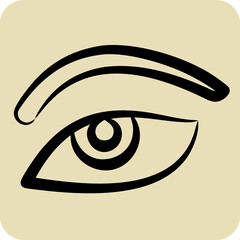 Icon Eye Area. related to Cosmetology symbol. hand drawn style. design editable