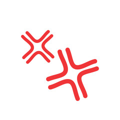 Obraz premium 感情表現 怒りマーク カラー