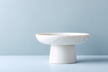 minimalistic composition with empty food podium set against simple backdrop showcasing ample copy space