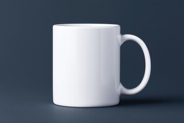 Obraz premium minimalistic photo of blank white mug with ample copy space on light background