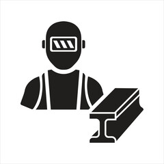 Steel industry icon. Steel worker icon