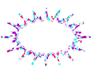 ステンドグラス風吹き出し　三角形模様　細長いギザギザした形