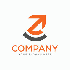 modern z arrow logo vector concept