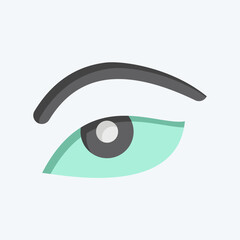 Icon Eye Area. related to Cosmetology symbol. flat style. design editable