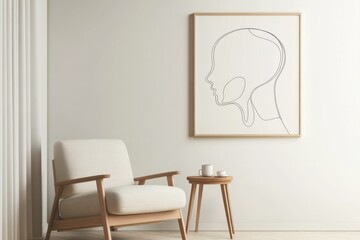 Elegant minimalist line drawing of a profile head.