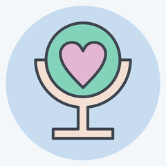 Icon Self Esteem. related to Cosmetology symbol. color mate style. design editable