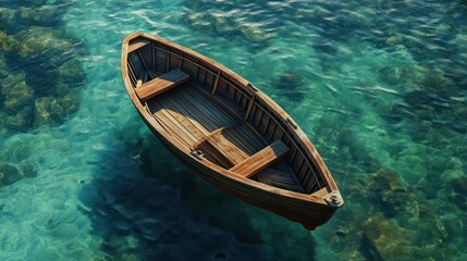 Obraz premium Person rowboat peaceful water