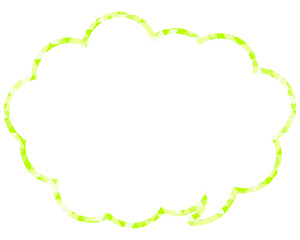 ステンドグラス風吹き出し　三角形模様　丸みのある雲形