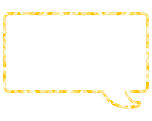 ステンドグラス風吹き出し　三角形模様　四角形