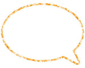 ステンドグラス風吹き出し　三角形模様　丸形