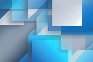Obraz premium Abstract Blue Geometric Shapes Design: A Modern Digital Art