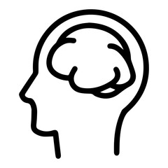 Foggy mind (outline style). Cloudy thought, unclear idea, hazy concept, confused thinking, obscure notion, veiled contemplation, muddled brain, uncertain thoughts, indistinct idea