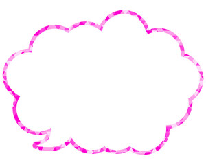 ステンドグラス風吹き出し　三角形模様　丸みのある雲形