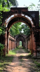 Obraz premium Don Khoune colonial railway bridge ruins in Si Phan Don