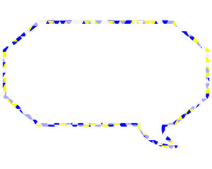 ステンドグラス風吹き出し　三角形模様　細長い八角形