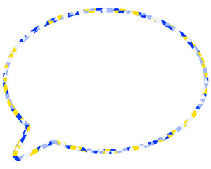 ステンドグラス風吹き出し　三角形模様　丸形