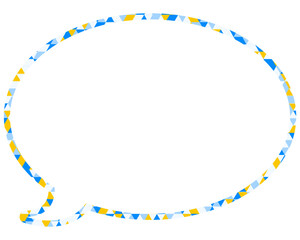 ステンドグラス風吹き出し　三角形模様　丸形