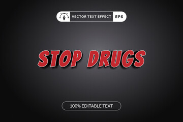 Anti Drug Day, Stop Drugs Text Effect Editable
