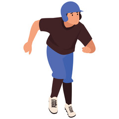 Baseball Pose Illustration. Vector illustration of Runner Start Pose. Isolated on background